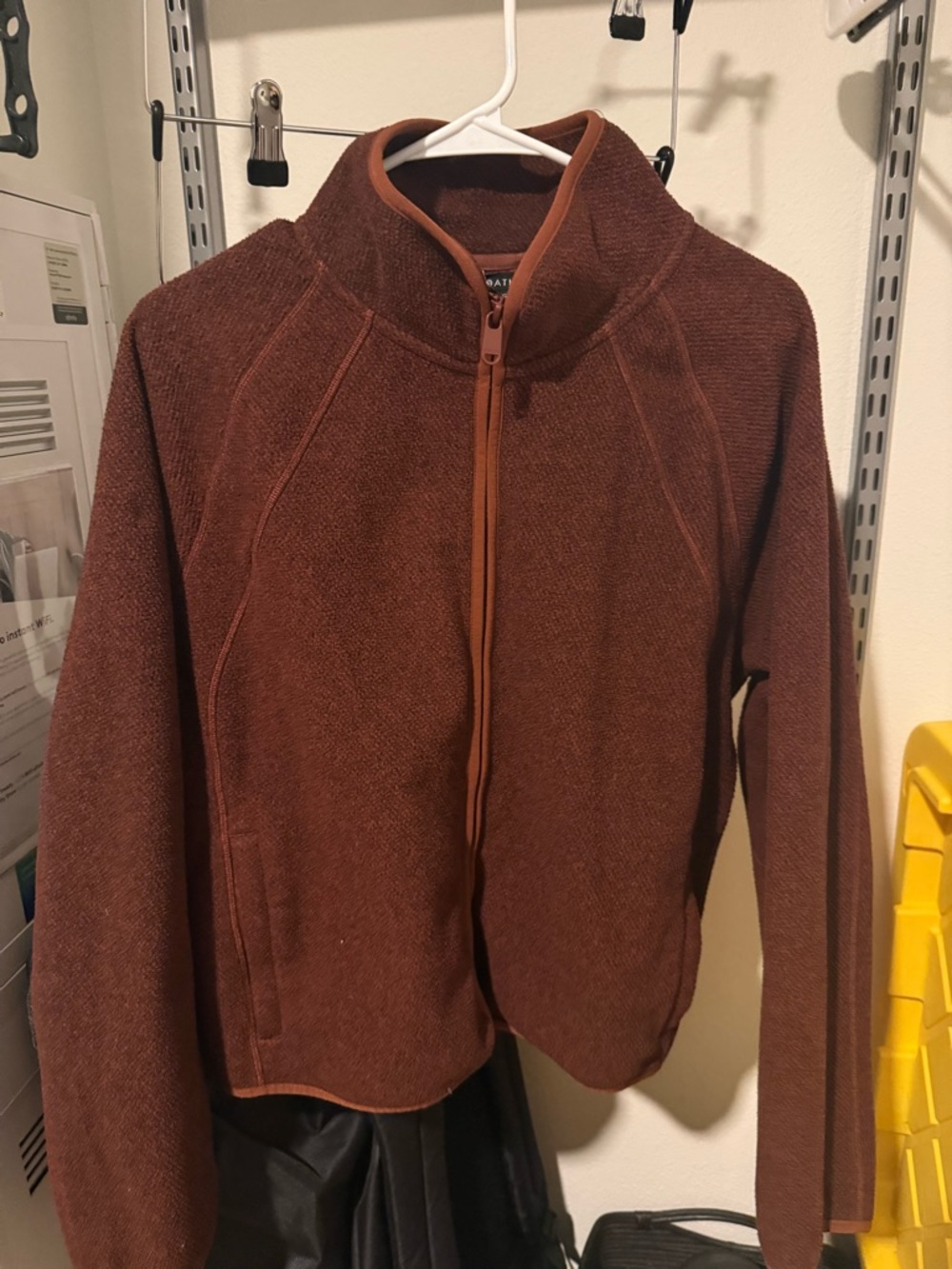 Athleta Rust Zip-Up Sweater Jacket